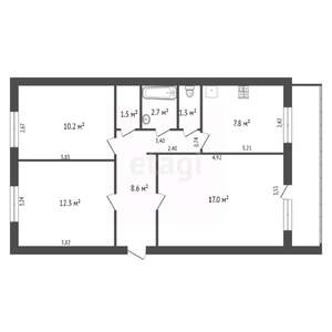 3-к квартира, вторичка, 61м2, 5/5 этаж