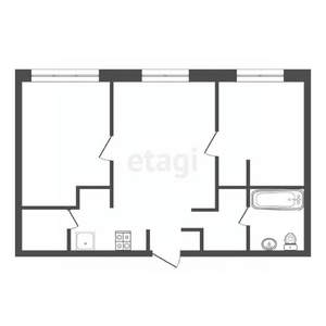 3-к квартира, вторичка, 56м2, 12/13 этаж