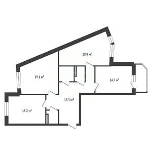 3-к квартира, вторичка, 94м2, 3/17 этаж