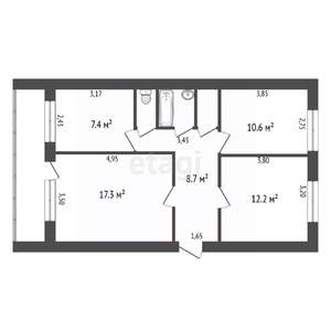 3-к квартира, вторичка, 61м2, 4/5 этаж