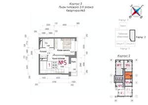 1-к квартира, вторичка, 44м2, 4/20 этаж