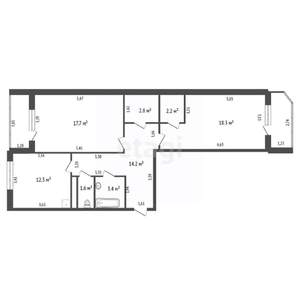 2-к квартира, вторичка, 73м2, 5/12 этаж