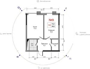 1-к квартира, вторичка, 47м2, 11/30 этаж