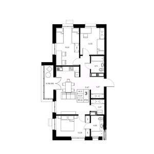 3-к квартира, вторичка, 95м2, 19/21 этаж