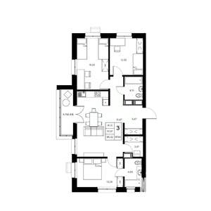 3-к квартира, вторичка, 95м2, 15/21 этаж