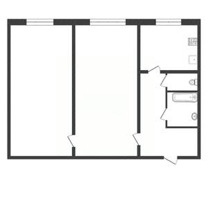 2-к квартира, вторичка, 49м2, 1/4 этаж