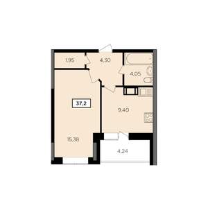 1-к квартира, вторичка, 36м2, 11/16 этаж