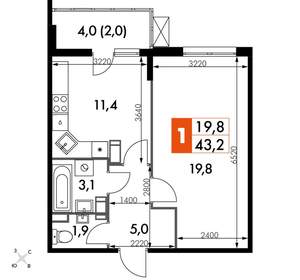 1-к квартира, вторичка, 43м2, 18/25 этаж