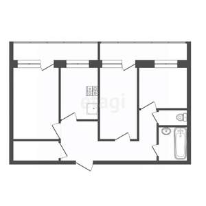 3-к квартира, вторичка, 73м2, 2/9 этаж