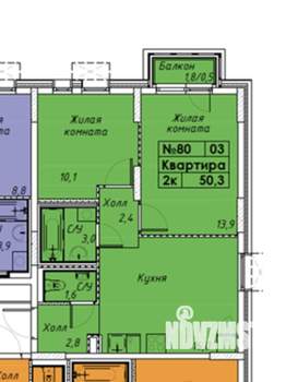 2-к квартира, вторичка, 50м2, 7/12 этаж