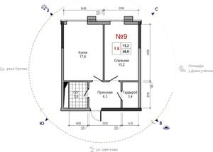 1-к квартира, вторичка, 47м2, 12/29 этаж