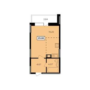 Студия квартира, вторичка, 30м2, 3/16 этаж