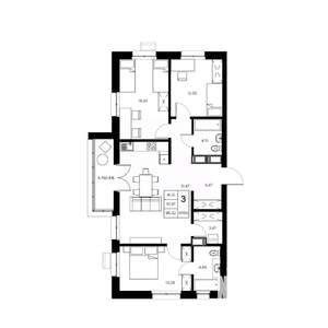 3-к квартира, вторичка, 95м2, 13/21 этаж