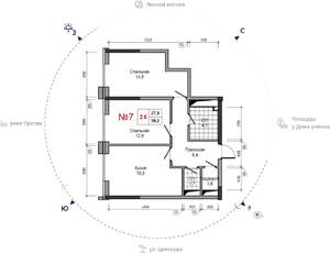 2-к квартира, вторичка, 59м2, 16/30 этаж