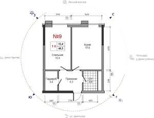 1-к квартира, вторичка, 47м2, 25/30 этаж