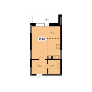 Студия квартира, вторичка, 30м2, 7/17 этаж