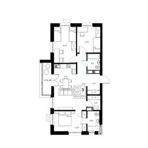 3-к квартира, вторичка, 95м2, 14/21 этаж