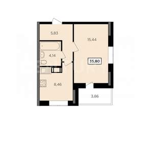 1-к квартира, вторичка, 36м2, 10/16 этаж