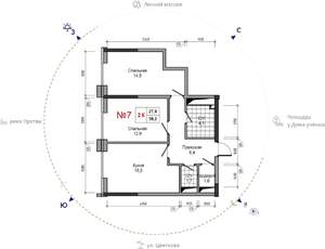 2-к квартира, вторичка, 59м2, 17/30 этаж
