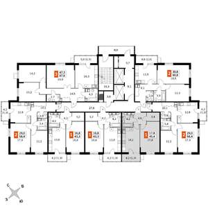 1-к квартира, вторичка, 45м2, 21/22 этаж