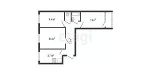 3-к квартира, вторичка, 60м2, 8/9 этаж