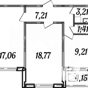 2-к квартира, вторичка, 56м2, 1/10 этаж
