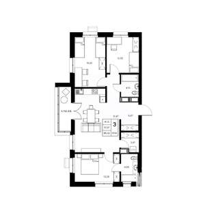 3-к квартира, вторичка, 95м2, 10/21 этаж