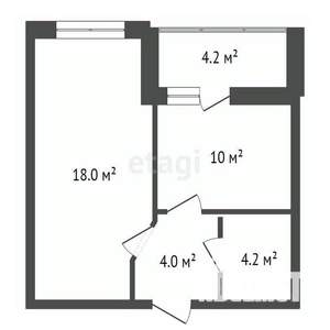1-к квартира, вторичка, 40м2, 7/17 этаж