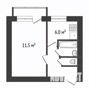 1-к квартира, вторичка, 33м2, 2/5 этаж