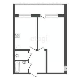 1-к квартира, вторичка, 36м2, 6/9 этаж