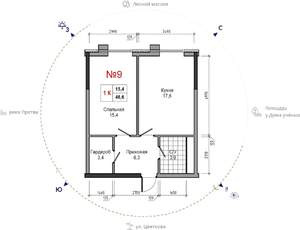 1-к квартира, вторичка, 47м2, 23/30 этаж
