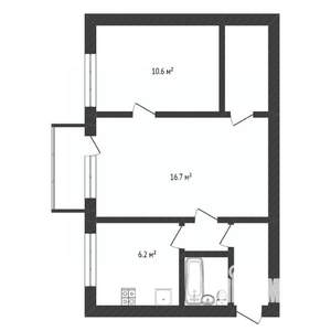 2-к квартира, вторичка, 43м2, 2/4 этаж