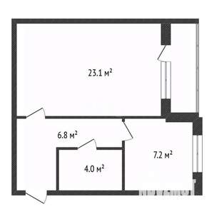 1-к квартира, вторичка, 41м2, 1/3 этаж