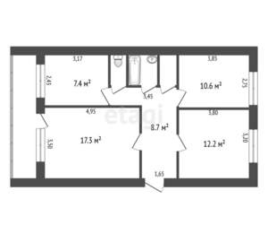 3-к квартира, вторичка, 61м2, 4/5 этаж