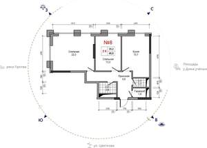 2-к квартира, вторичка, 67м2, 17/29 этаж