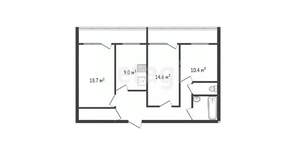 3-к квартира, вторичка, 73м2, 7/9 этаж