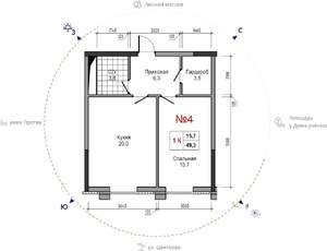1-к квартира, вторичка, 49м2, 19/30 этаж