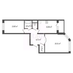 2-к квартира, вторичка, 60м2, 4/17 этаж