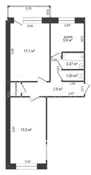 2-к квартира, вторичка, 51м2, 8/9 этаж