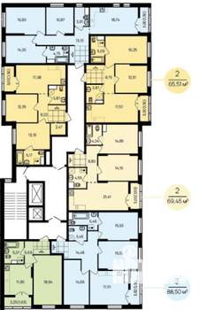 2-к квартира, вторичка, 70м2, 17/19 этаж