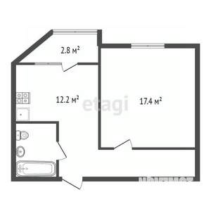 1-к квартира, вторичка, 42м2, 3/17 этаж