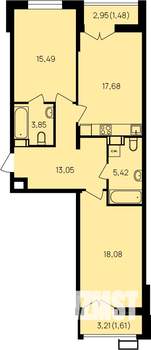 2-к квартира, вторичка, 79м2, 2/19 этаж