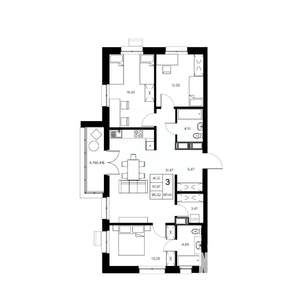 3-к квартира, вторичка, 95м2, 11/21 этаж
