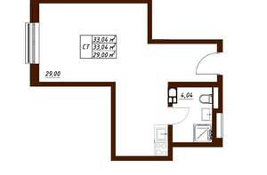 Студия квартира, вторичка, 33м2, 13/19 этаж