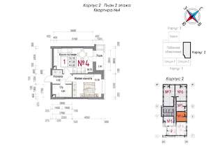 1-к квартира, строящийся дом, 44м2, 2/20 этаж