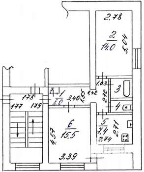 2-к квартира, вторичка, 50м2, 5/5 этаж