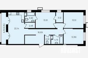 3-к квартира, сданный дом, 97м2, 10/19 этаж