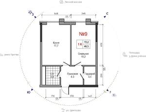 1-к квартира, вторичка, 47м2, 19/30 этаж