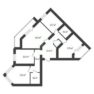 4-к квартира, вторичка, 116м2, 6/9 этаж