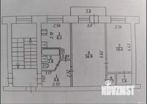 2-к квартира, вторичка, 44м2, 3/4 этаж